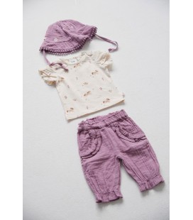 Feetje Zonnehoed mousseline AO embroidery - Flower Ranch