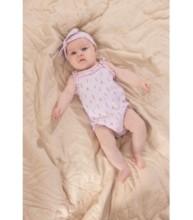 Feetje Haarband pointelle rib AOP - Flower Ranch