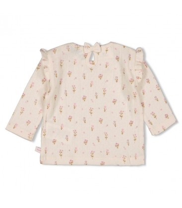 Feetje Longsleeve pointelle rib AOP - Flower Ranch