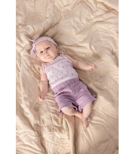 Feetje Romper pointelle rib AOP - Flower Ranch