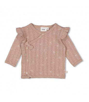 Feetje Overslagshirt pointelle rib AOP - Delicate Flower
