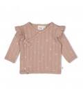Feetje Overslagshirt pointelle rib AOP - Delicate Flower