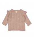 Feetje Overslagshirt pointelle rib AOP - Delicate Flower