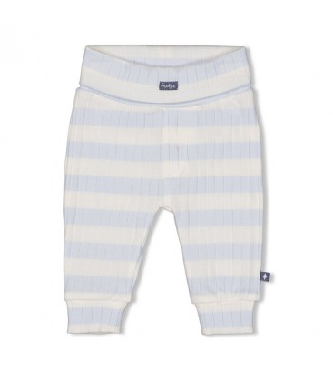 Feetje Broek rib met streep - Blue Ocean