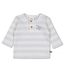 Feetje Longsleeve rib met streep - Blue Ocean