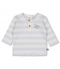 Feetje Longsleeve rib met streep - Blue Ocean