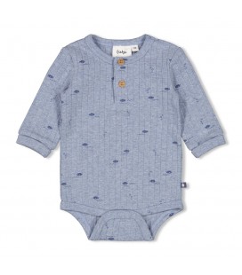 Feetje Romper rib AOP - Blue Ocean