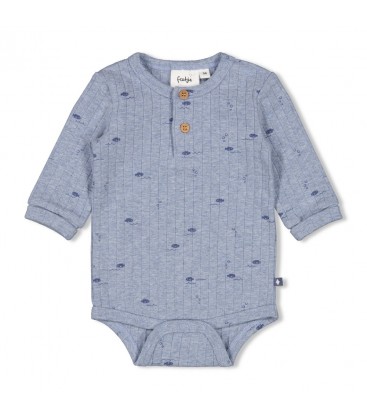 Feetje Romper rib AOP - Blue Ocean