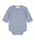 Feetje Romper rib AOP - Blue Ocean