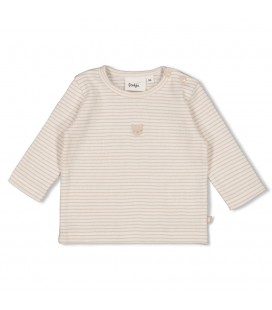 Feetje Longsleeve rib met streep - Honey Bear