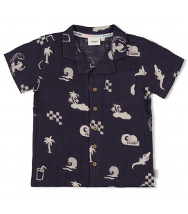 Sturdy Overhemd k/m AOP mousseline - Lagoon Legends