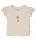 Feetje T-shirt met crochet bloem - Let Your Dreams Blossom