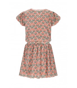 Miron Plisse Dress with balloonsleeve