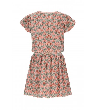 Miron Plisse Dress with balloonsleeve