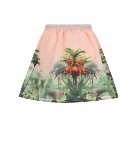 Ninu Seersucker Border Printed Skirt