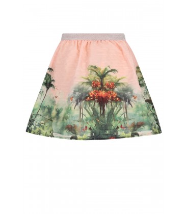 Ninu Seersucker Border Printed Skirt