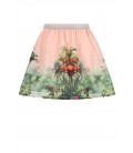 Ninu Seersucker Border Printed Skirt