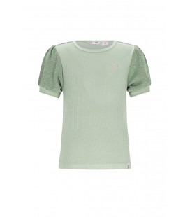 Kyoto Ribjersey Top with puffed sleeves