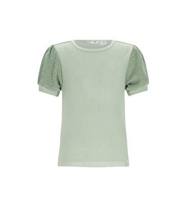 Kyoto Ribjersey Top with puffed sleeves