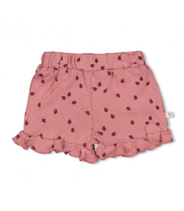 Feetje Short ajour rib AOP - Ladybug