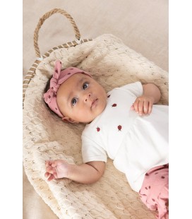 Feetje Short ajour rib AOP - Ladybug