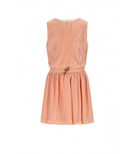 Miral Striped Plisse Sleeveless dress
