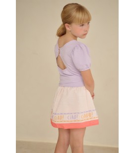 Kiamo Dotted Jersey top with open back