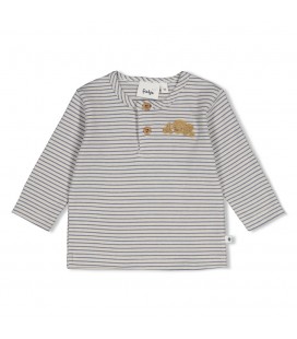 Feetje Longsleeve rib met streep - Breakfast Buddy