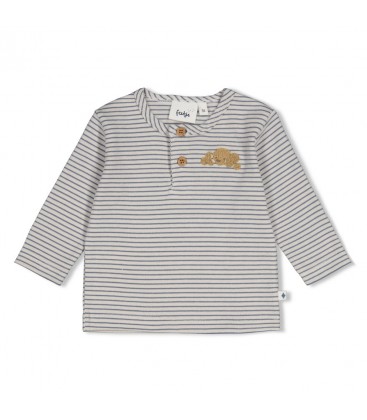 Feetje Longsleeve rib met streep - Breakfast Buddy