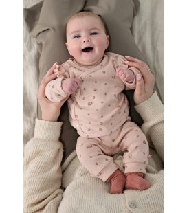 Feetje Overslagshirt pointelle rib AOP - Fall in Love