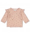 Feetje Overslagshirt pointelle rib AOP - Fall in Love