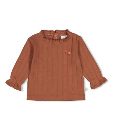 Feetje Longsleeve pointelle rib - Forest Garden