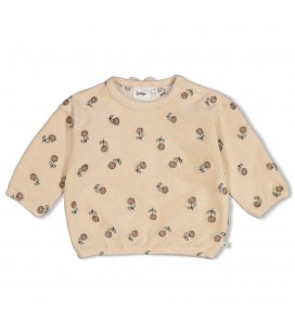 Feetje Sweater velours rib met borduursels - Lucky Bloombird