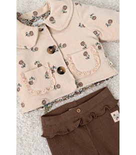 Feetje Legging pointelle rib - Lucky Bloombird