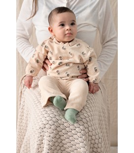Feetje Flare broek velours rib - Lucky Bloombird