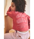 Kuya soft furry cropped sweater Croissant print