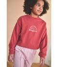 Kuya soft furry cropped sweater Croissant print