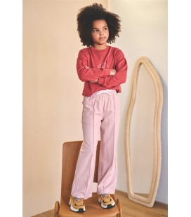 Sarah Pinstripe Pants with contrast waistband