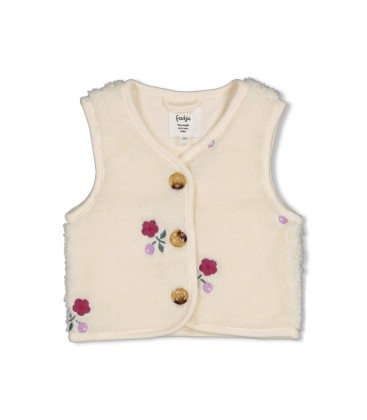 Feetje Teddy gilet met borduursels - Afternoon Tea